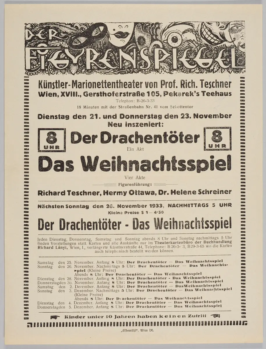 Der Figurenspiegel, Verweis auf Stücktitel: Der Drachentöter, Verweis auf Stücktitel: Das Weihnachtsspiel