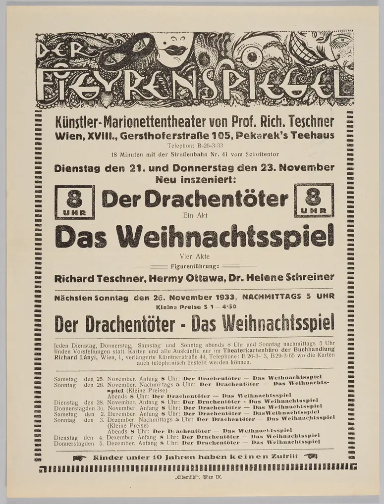 Der Figurenspiegel, Verweis auf Stücktitel: Der Drachentöter, Verweis auf Stücktitel: Das Weihnachtsspiel
