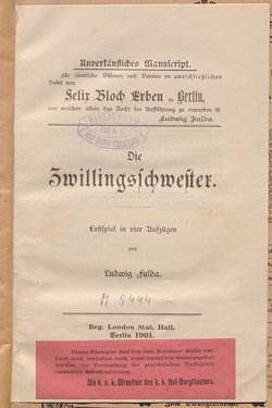 Die Zwillingsschwester.