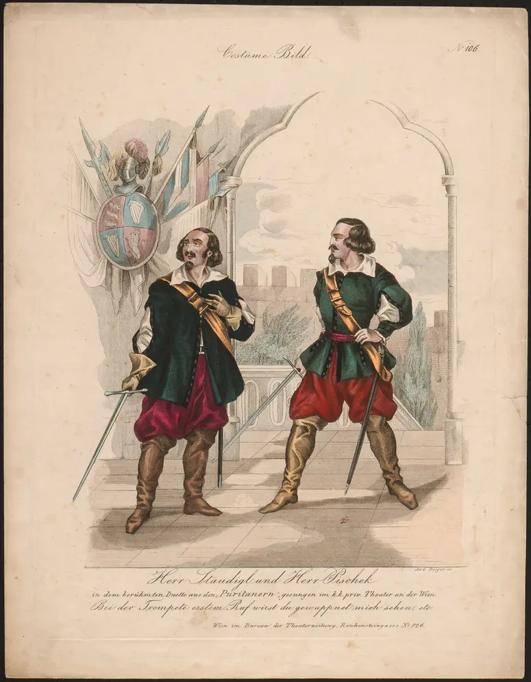 Die Puritaner, Alternativtitel: I puritani, Titel der Serie: Costume-Bild, Name der Zeitschrift: Wiener Theaterzeitung