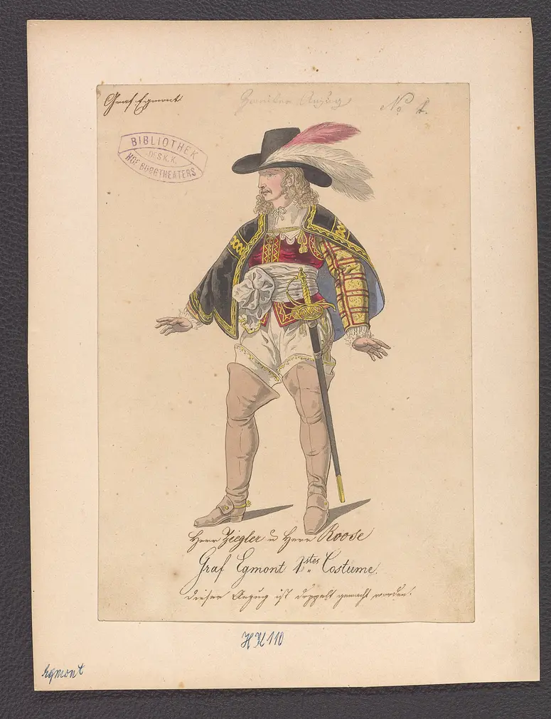 Egmont, Titel der Serie: Figurinen des k.k. Hof-Burgtheaters