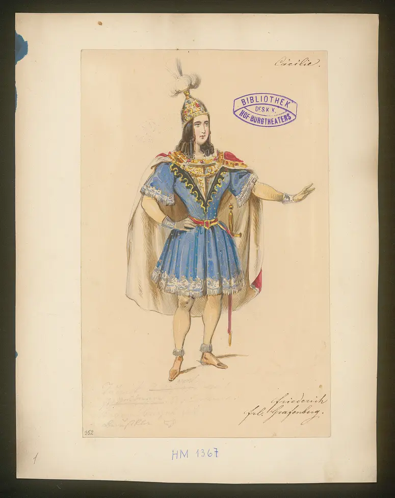 Cäcilia von Albano, Titel der Serie: Figurinen des k.k. Hof-Burgtheaters