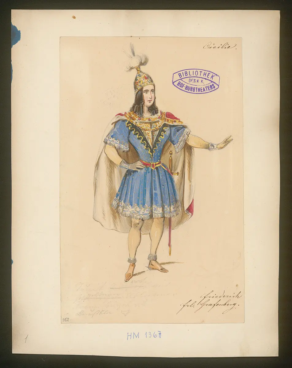 Cäcilia von Albano, Titel der Serie: Figurinen des k.k. Hof-Burgtheaters