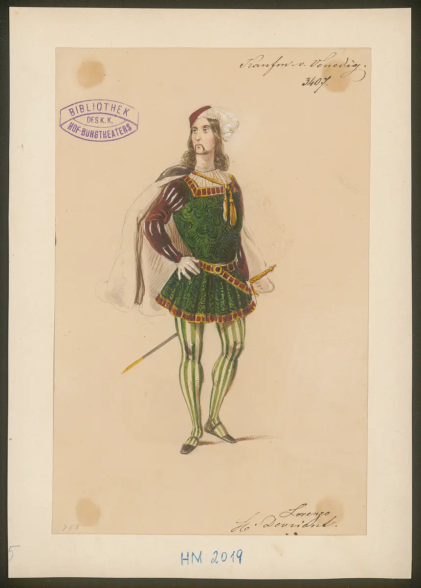 Der Kaufmann von Venedig, Originaltitel: The Merchant of Venice, Titel der Serie: Figurinen des k.k. Hof-Burgtheaters