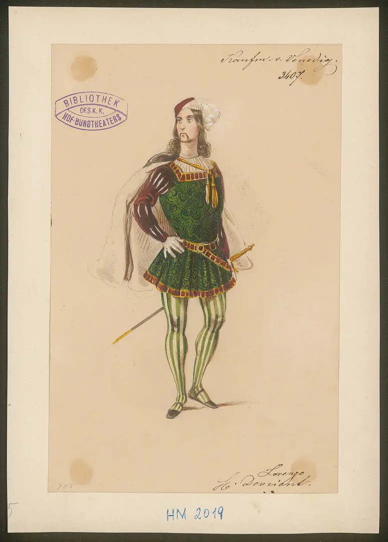 Der Kaufmann von Venedig, Originaltitel: The Merchant of Venice, Titel der Serie: Figurinen des k.k. Hof-Burgtheaters