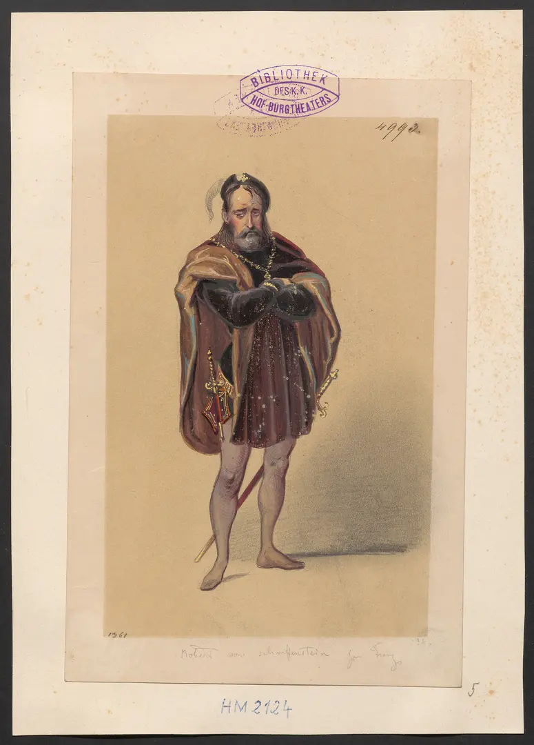 Die Familie Schroffenstein, Alternativtitel: Die Waffenbrüder, Titel der Serie: Figurinen des k.k. Hof-Burgtheaters