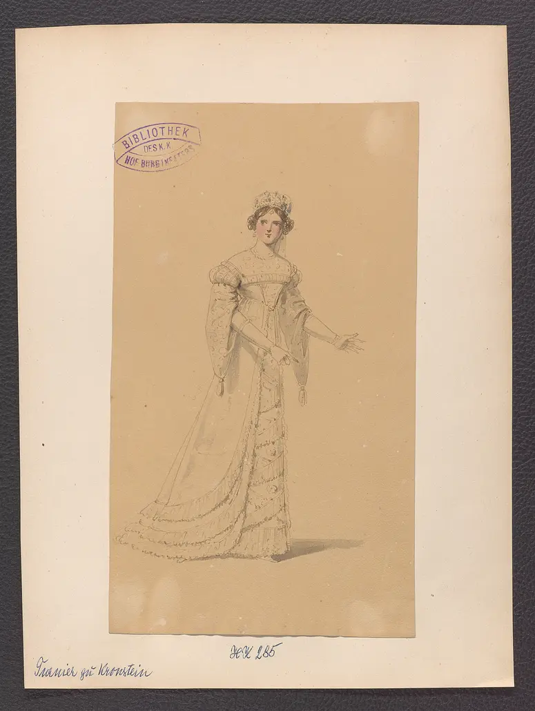 Das Turnier zu Kronstein, oder Die drei Wahrzeichen, Titel der Serie: Figurinen des k.k. Hof-Burgtheaters