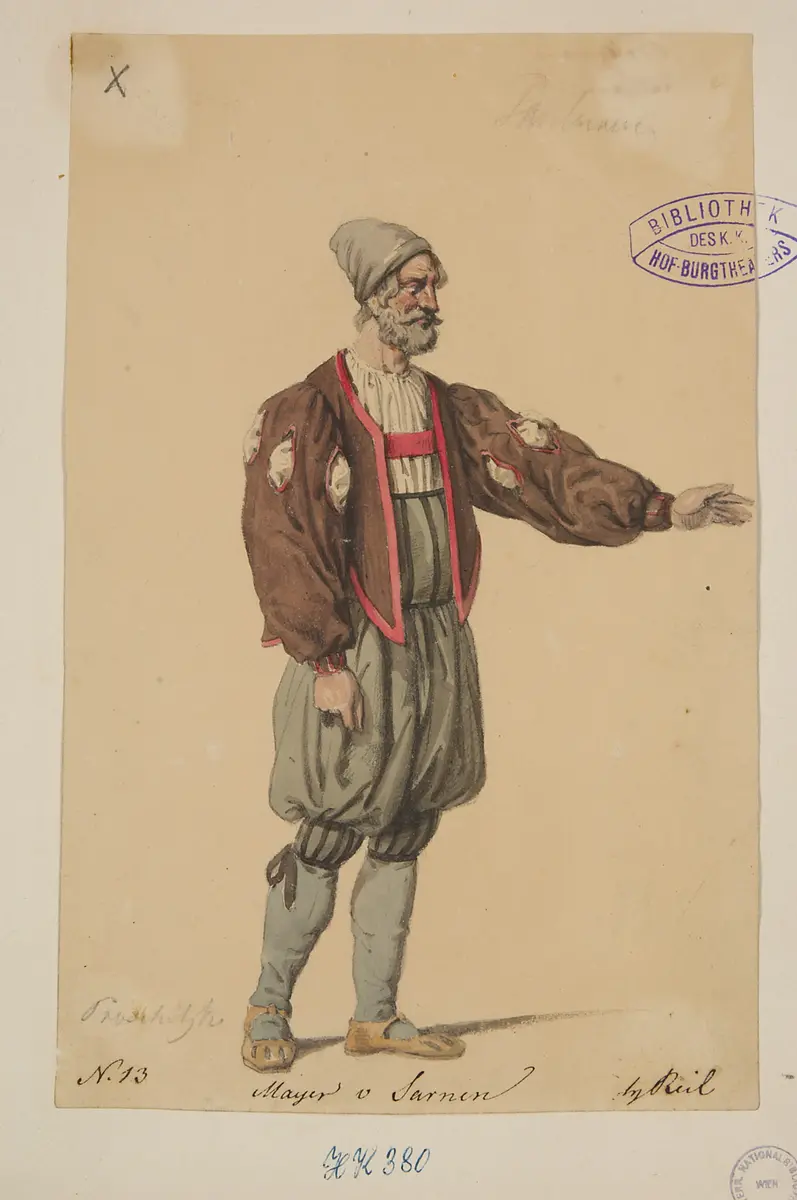 Wilhelm Tell, Titel der Serie: Figurinen des k.k. Hof-Burgtheaters