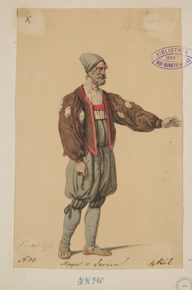 Wilhelm Tell, Titel der Serie: Figurinen des k.k. Hof-Burgtheaters