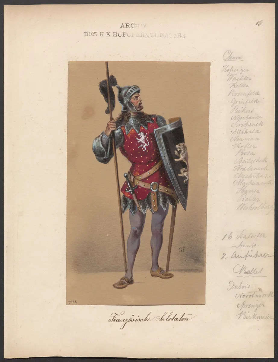 Die sizilianische Vesper, Originaltitel: Les vêpres siciliennes, Titel der Serie: Figurinen des k.k. Hofoperntheaters