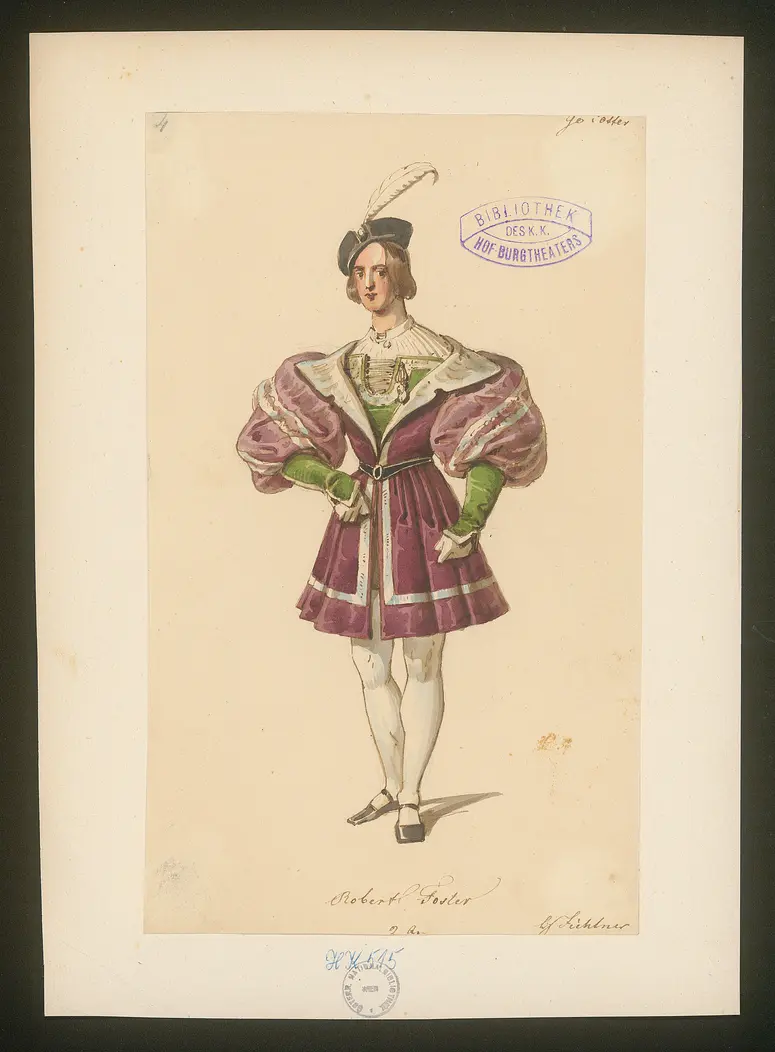 Gebrüder Foster, oder Das Glück mit seinen Launen, Titel der Serie: Figurinen des k.k. Hof-Burgtheaters