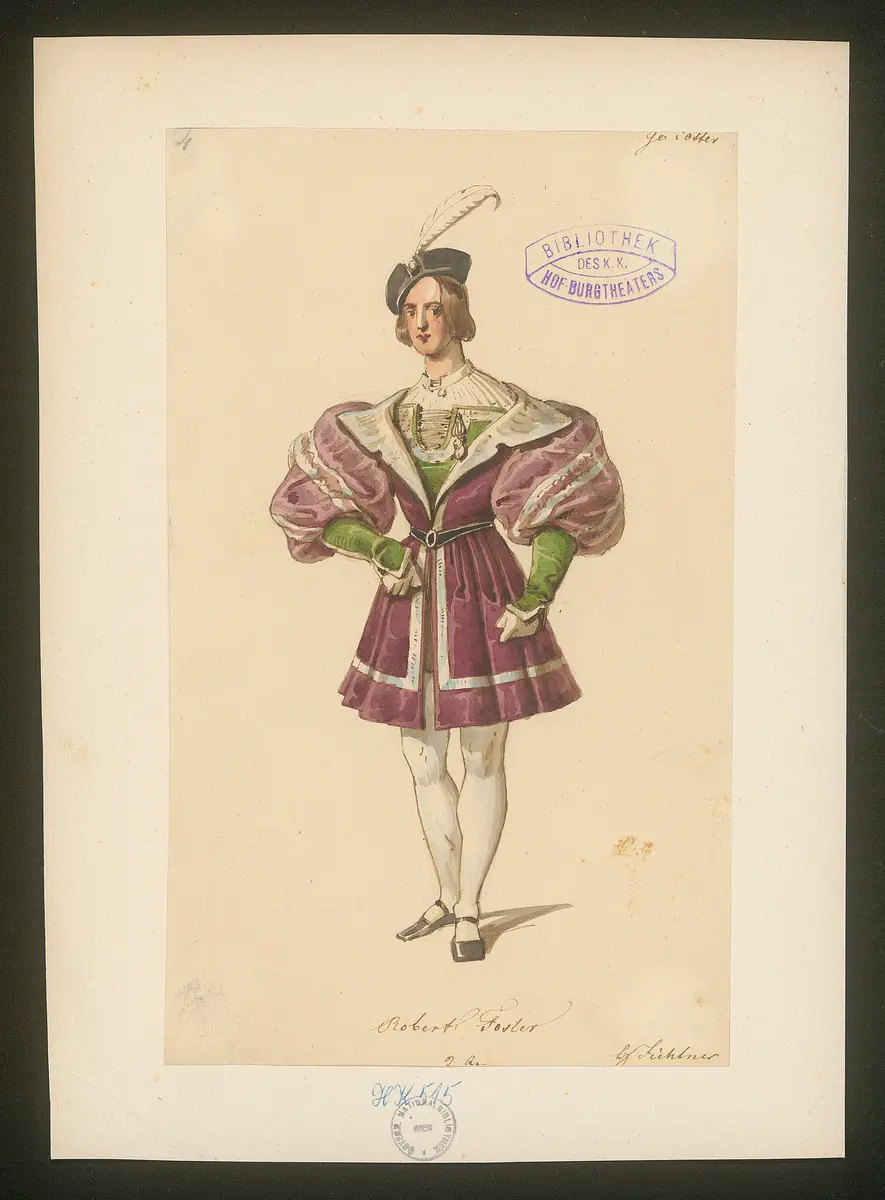 Gebrüder Foster, oder Das Glück mit seinen Launen, Titel der Serie: Figurinen des k.k. Hof-Burgtheaters