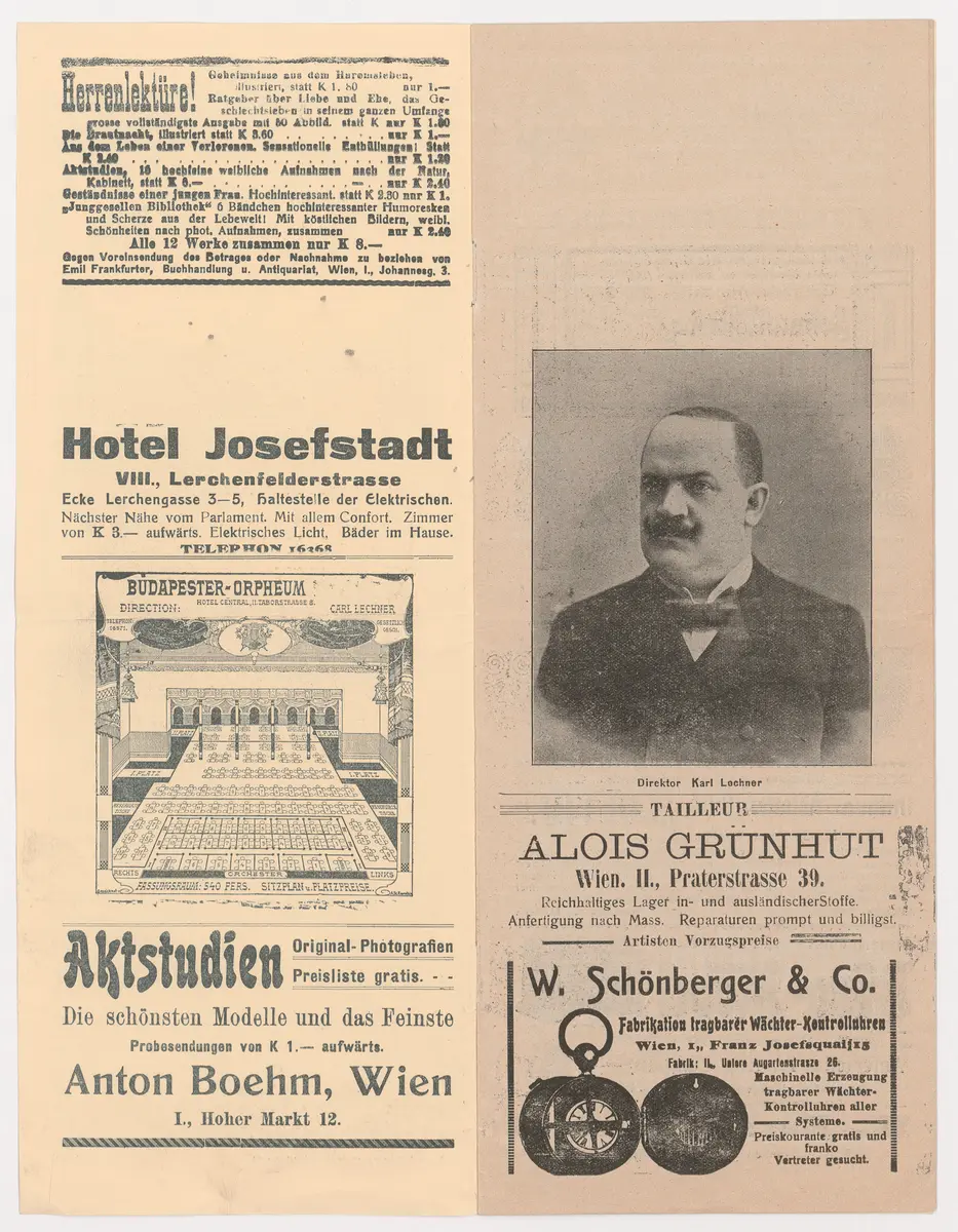Budapester Orpheum-Gesellschaft, Sonntagsruhe im Bureau, Optische Täuschung, Das Kind von Heute