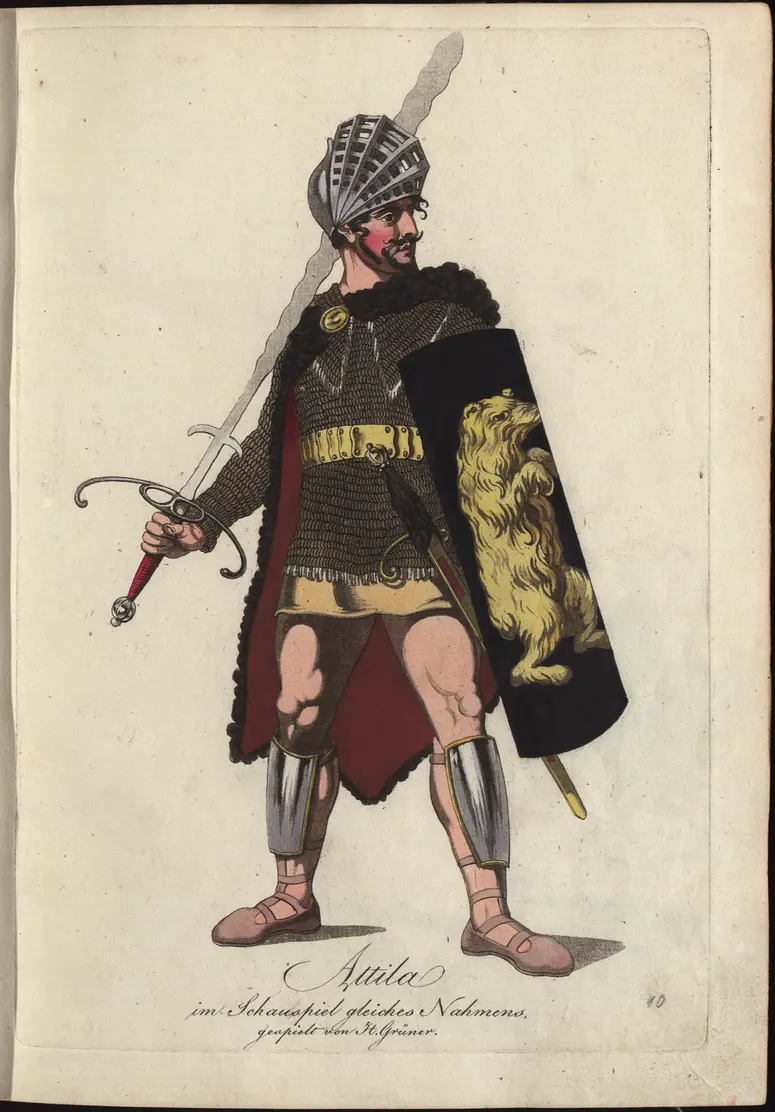 Attila, Titel der Serie: Auswahl schöner Costumes für Theater- und Ball-Anzüge