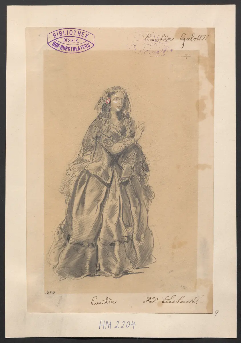 Emilia Galotti, Titel der Serie: Figurinen des k.k. Hof-Burgtheaters