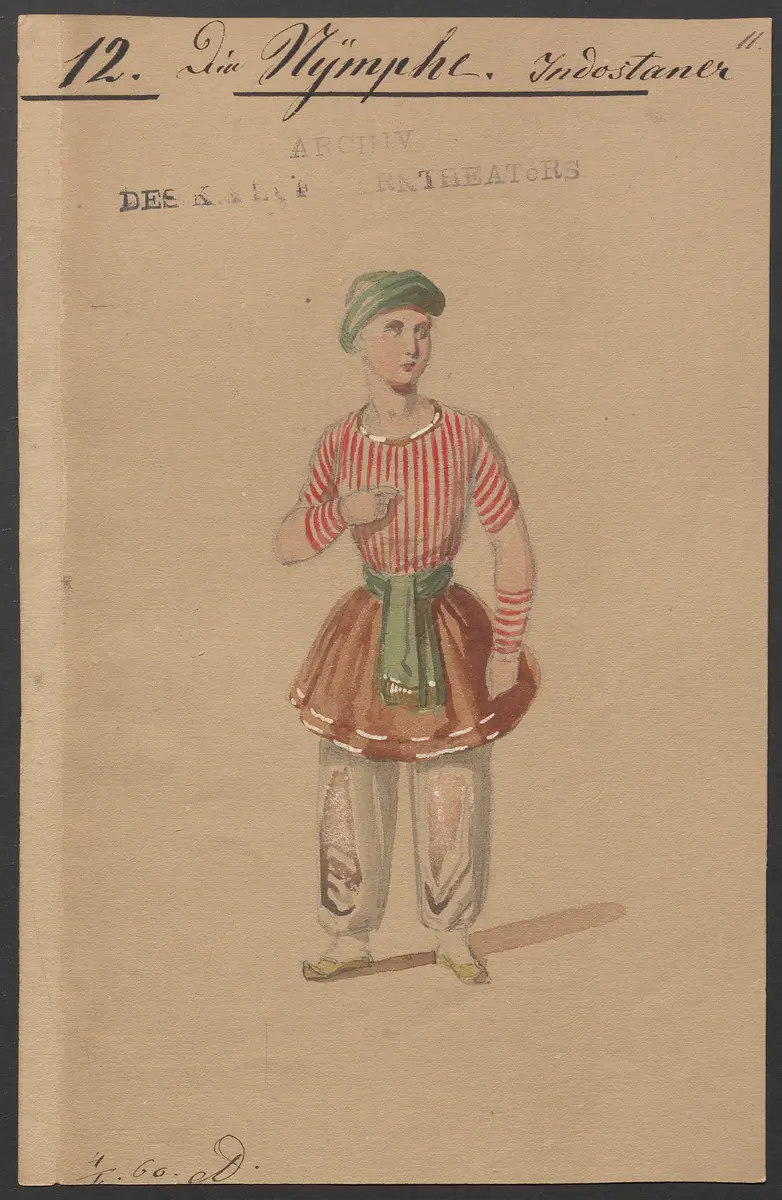 Die Nymphe, Titel der Serie: Figurinen des k.k. Hofoperntheaters