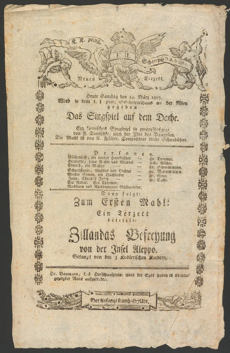 Das Singspiel auf dem Dache, Zillandas Befreyung von der Insel Aleppo