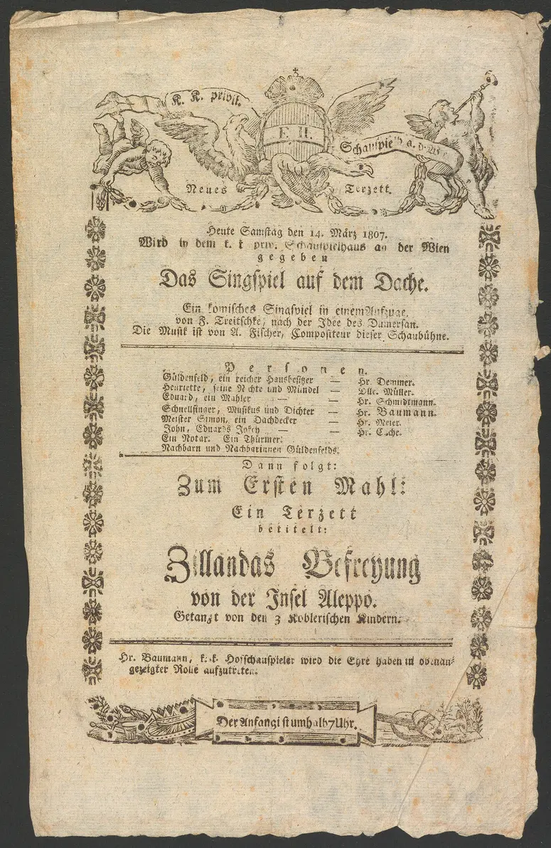 Das Singspiel auf dem Dache, Zillandas Befreyung von der Insel Aleppo