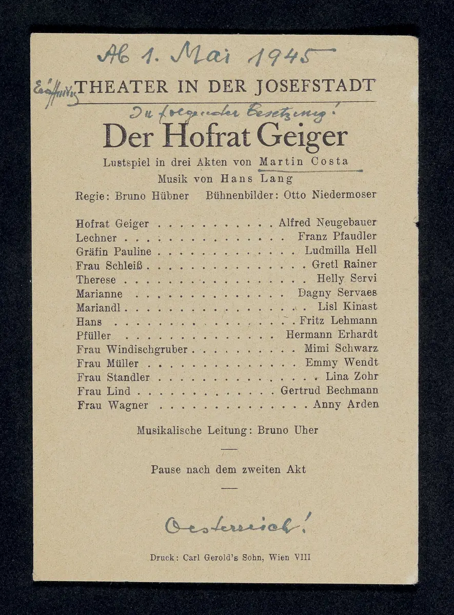Der Hofrat Geiger