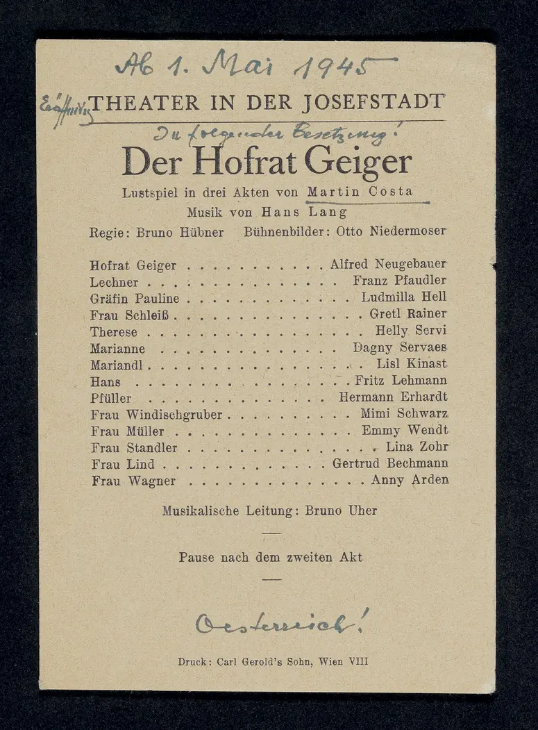 Der Hofrat Geiger