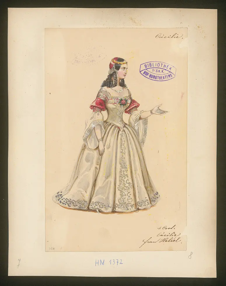 Cäcilia von Albano, Titel der Serie: Figurinen des k.k. Hof-Burgtheaters