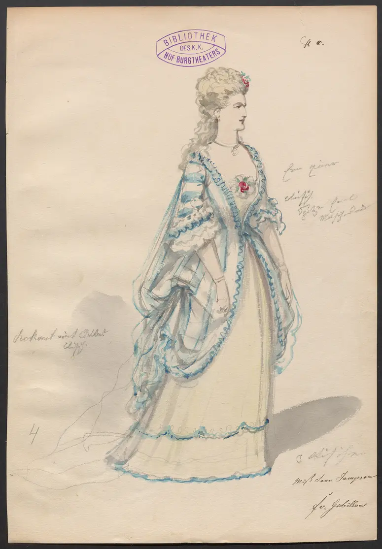 Miss Sarah Sampson, Titel der Serie: Figurinen des k.k. Hof-Burgtheaters