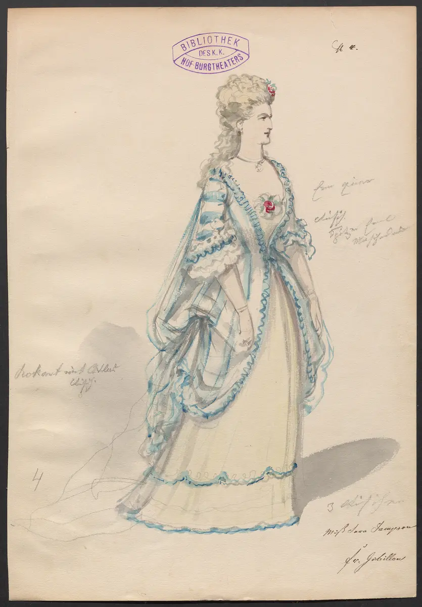 Miss Sarah Sampson, Titel der Serie: Figurinen des k.k. Hof-Burgtheaters