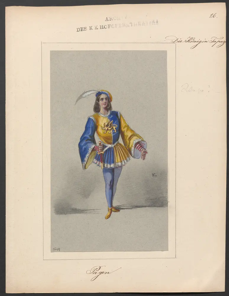 Königin Topas, Originaltitel: La reine Topaze, Titel der Serie: Figurinen des k.k. Hofoperntheaters