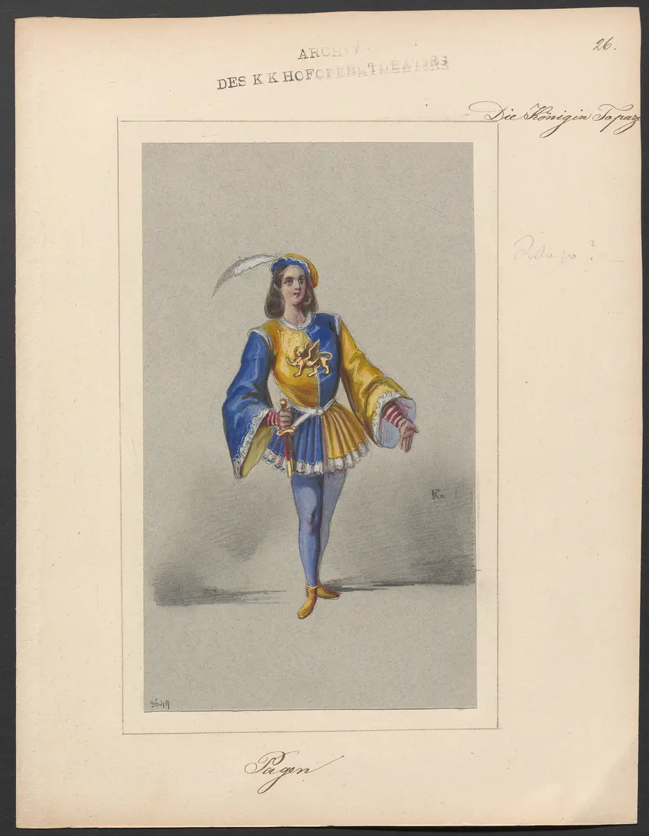 Königin Topas, Originaltitel: La reine Topaze, Titel der Serie: Figurinen des k.k. Hofoperntheaters