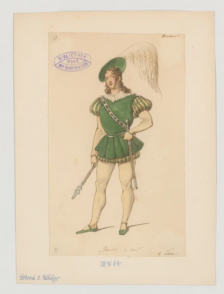 Corona von Saluzzo, Titel der Serie: Figurinen des k.k. Hof-Burgtheaters