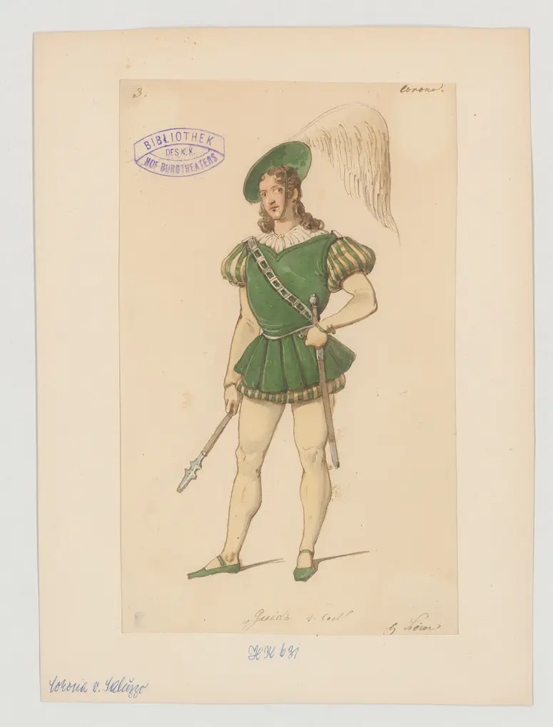 Corona von Saluzzo, Titel der Serie: Figurinen des k.k. Hof-Burgtheaters