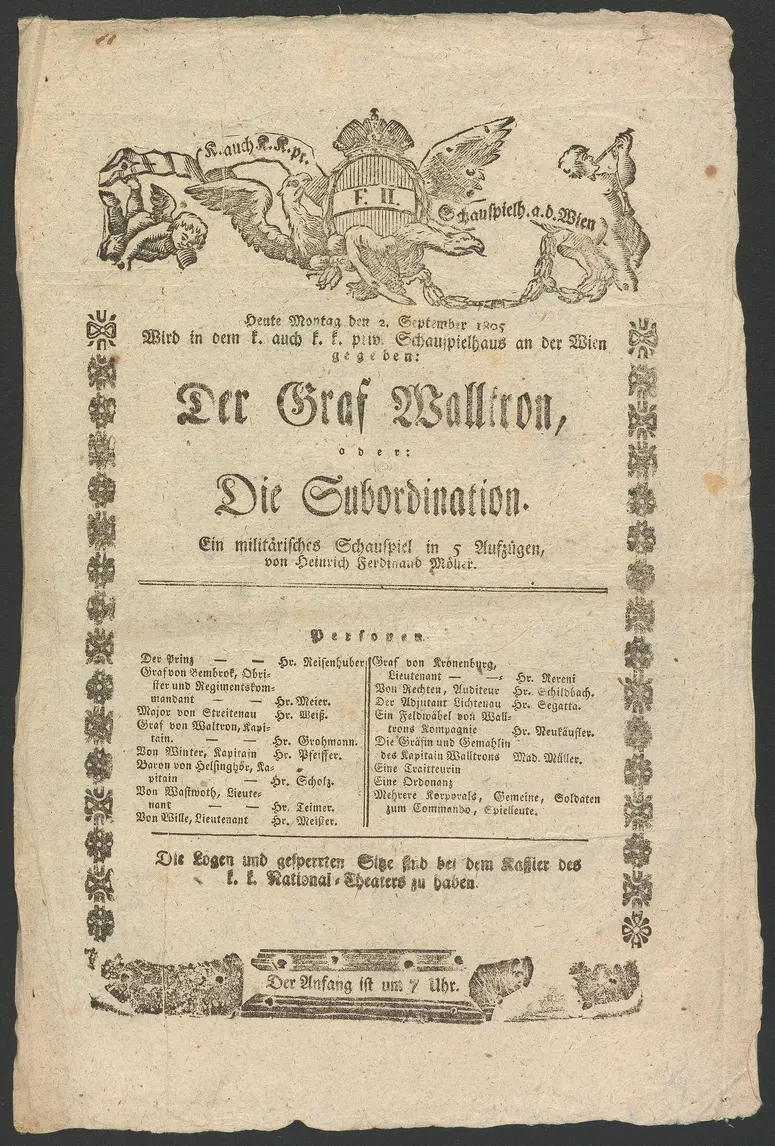 Graf Walltron oder Die Subordination, Alternativtitel: Graf Waltron