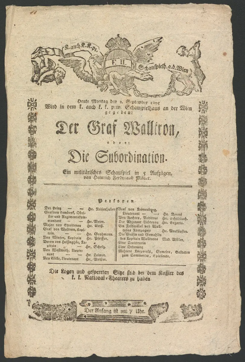 Graf Walltron oder Die Subordination, Alternativtitel: Graf Waltron