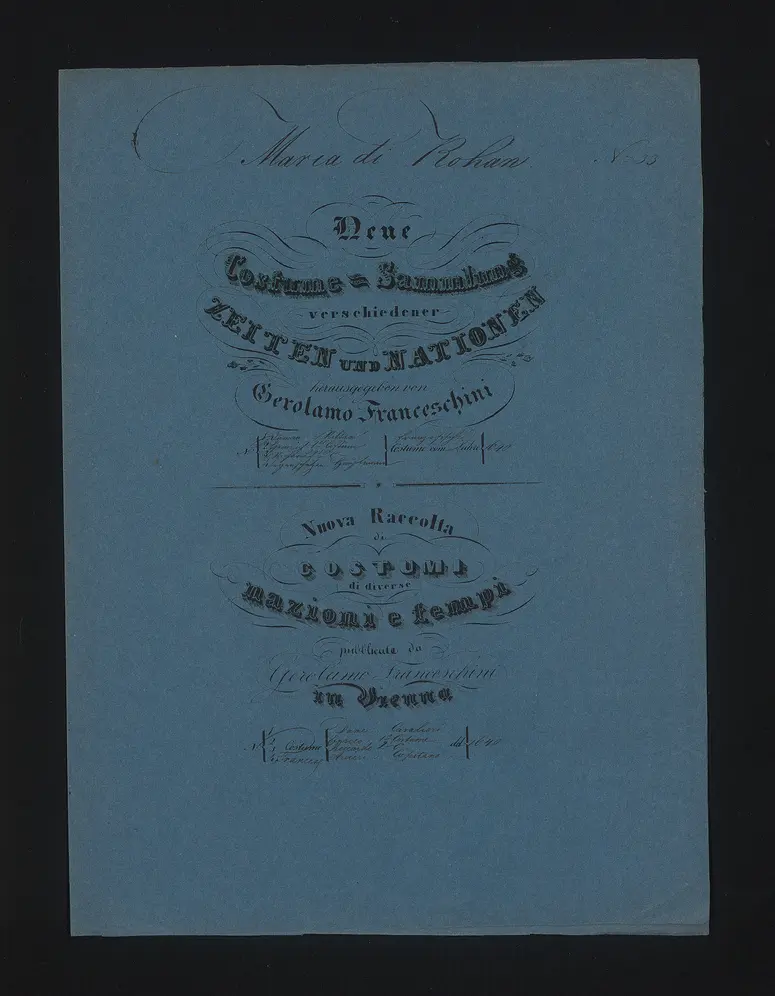 Maria di Rohan, Titel der Serie: Neue Costume-Sammlung verschiedener Zeiten und Nationen