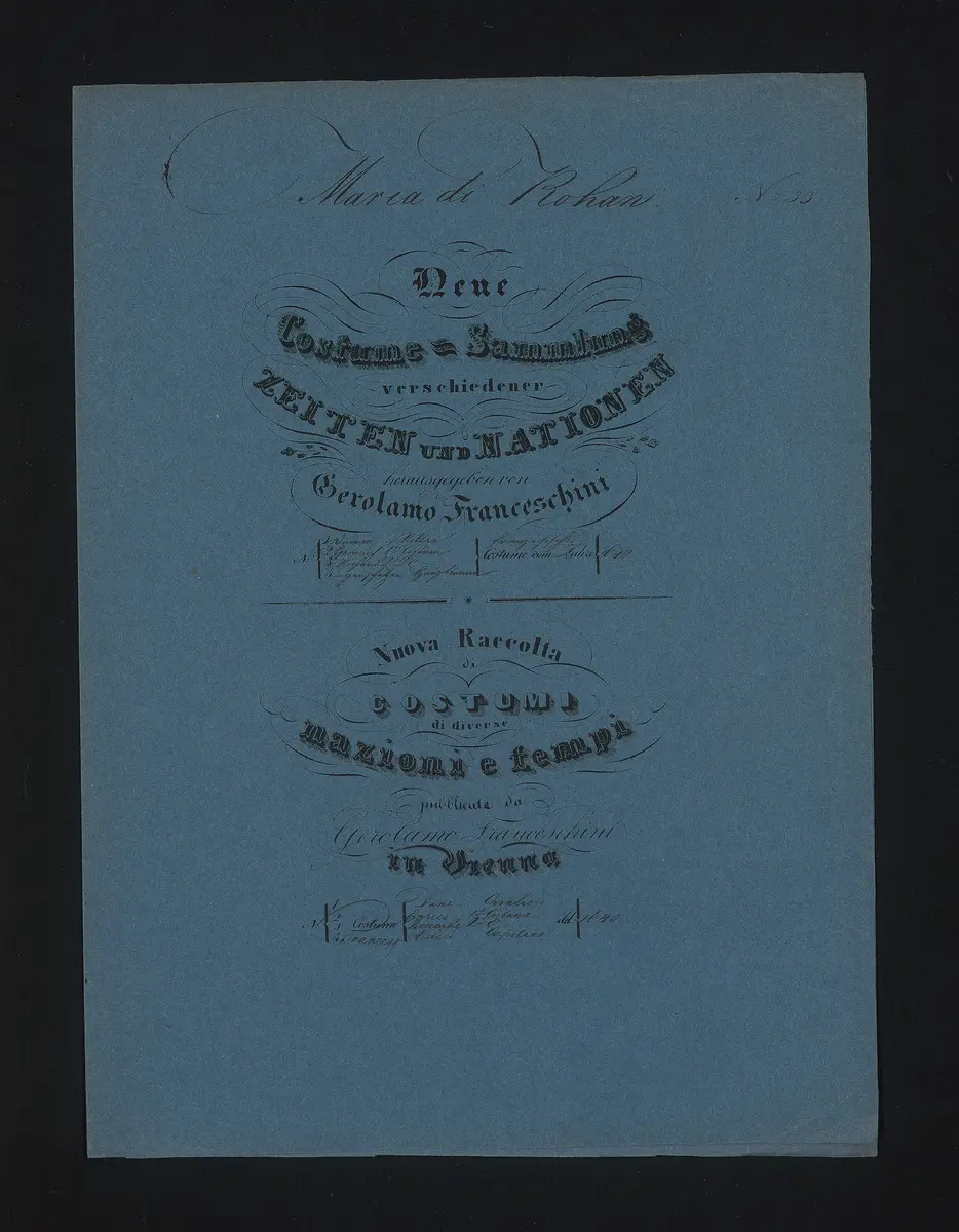 Maria di Rohan, Titel der Serie: Neue Costume-Sammlung verschiedener Zeiten und Nationen