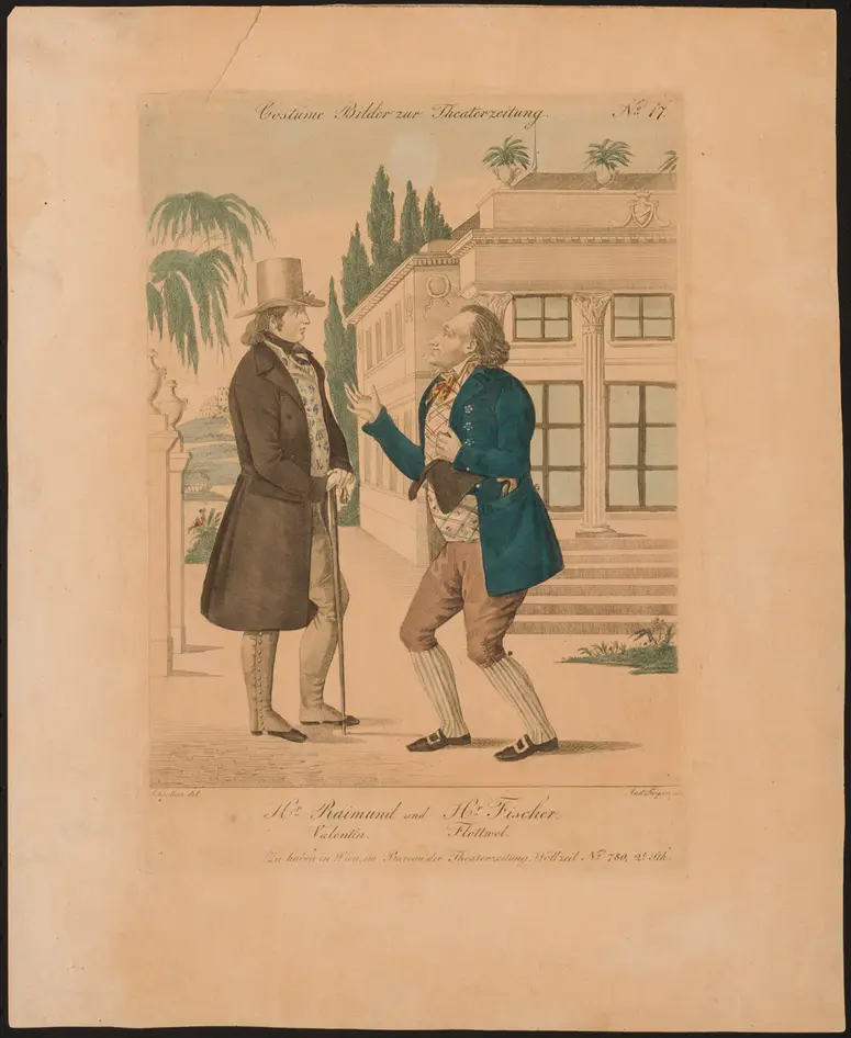 Der Verschwender, Titel der Serie: Costume-Bild, Name der Zeitschrift: Wiener Theaterzeitung