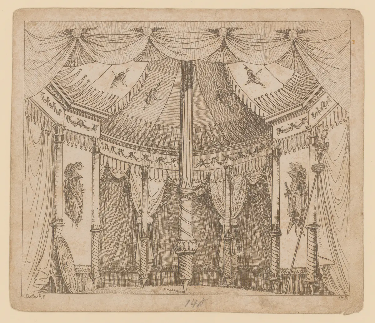 ohne Titel, Titel der Serie: Theaterdecorationen nach den Originalskitzen des k.k. Hoftheatermahlers Joseph Platzer radirt und verlegt von Norbert Bittner