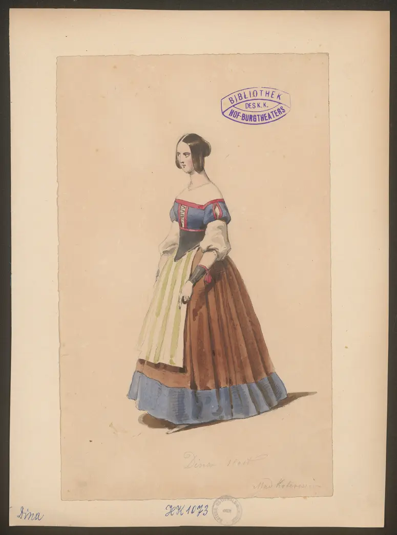 Dina, Titel der Serie: Figurinen des k.k. Hof-Burgtheaters