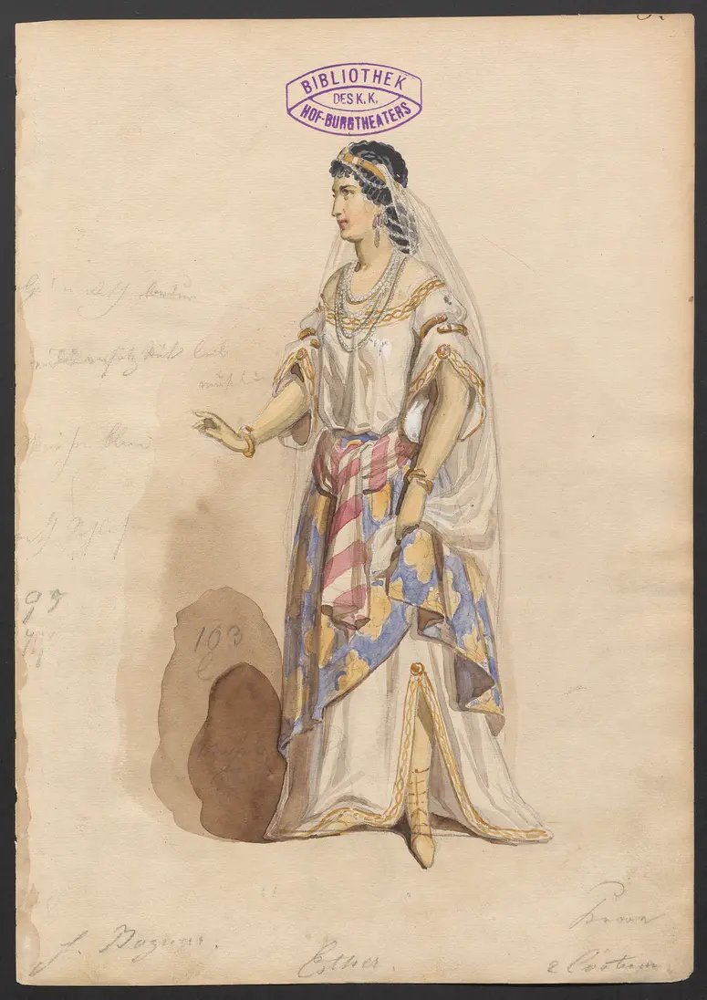 Esther, Titel der Serie: Figurinen des k.k. Hof-Burgtheaters