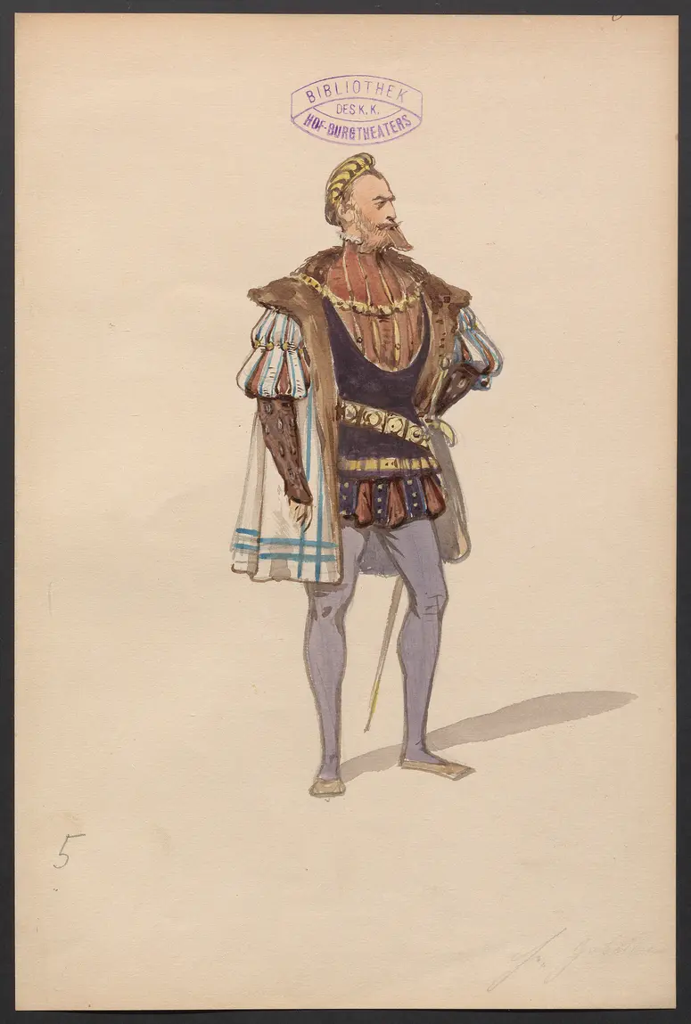Gustav Wasa, oder Maske für Maske, Titel der Serie: Figurinen des k.k. Hof-Burgtheaters