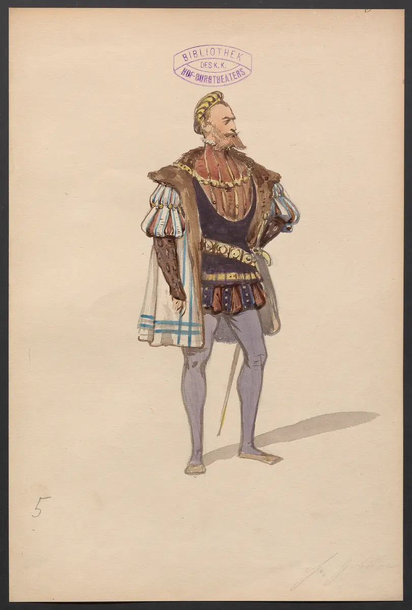 Gustav Wasa, oder Maske für Maske, Titel der Serie: Figurinen des k.k. Hof-Burgtheaters