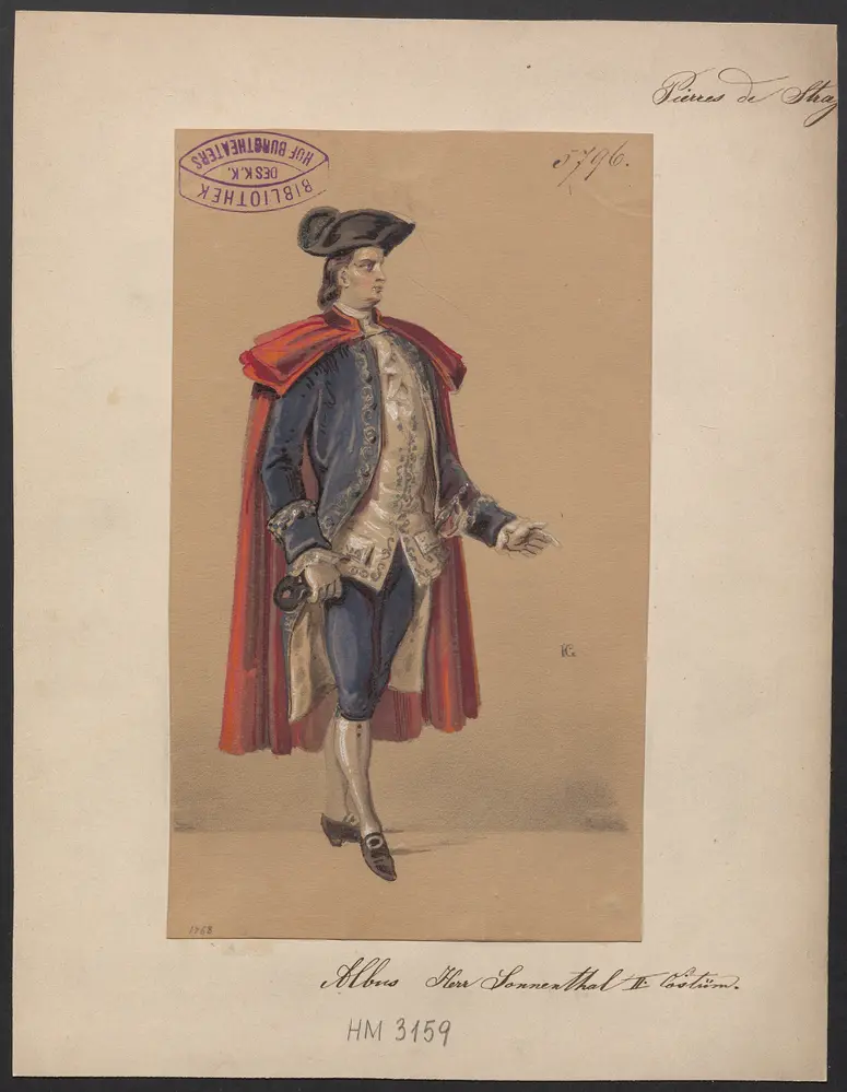 Pierres de Straß, Titel der Serie: Figurinen des k.k. Hof-Burgtheaters