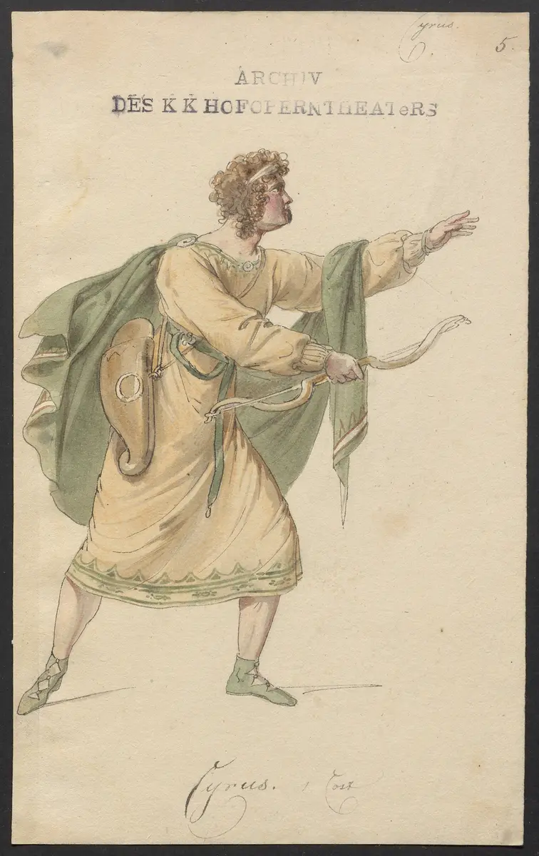 Cyrus und Astyages, Titel der Serie: Figurinen des k.k. Hofoperntheaters