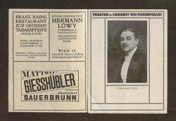 Kabarett Fledermaus, Titel in Vorlageform: Fledermaus Theater und Cabaret, Verweis auf Stücktitel: Rampsenit, Verweis auf Stücktitel: La main