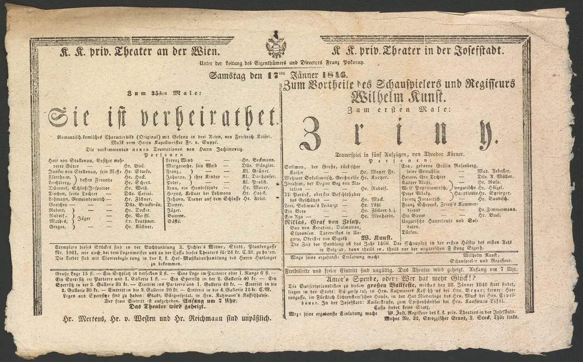 Sie ist verheirathet, Sie ist verheiratet, Zriny