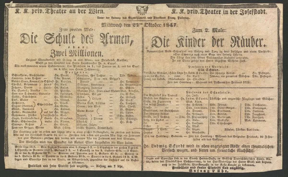 Die Schule des Armen, oder Zwei Millionen, Die Kinder der Räuber