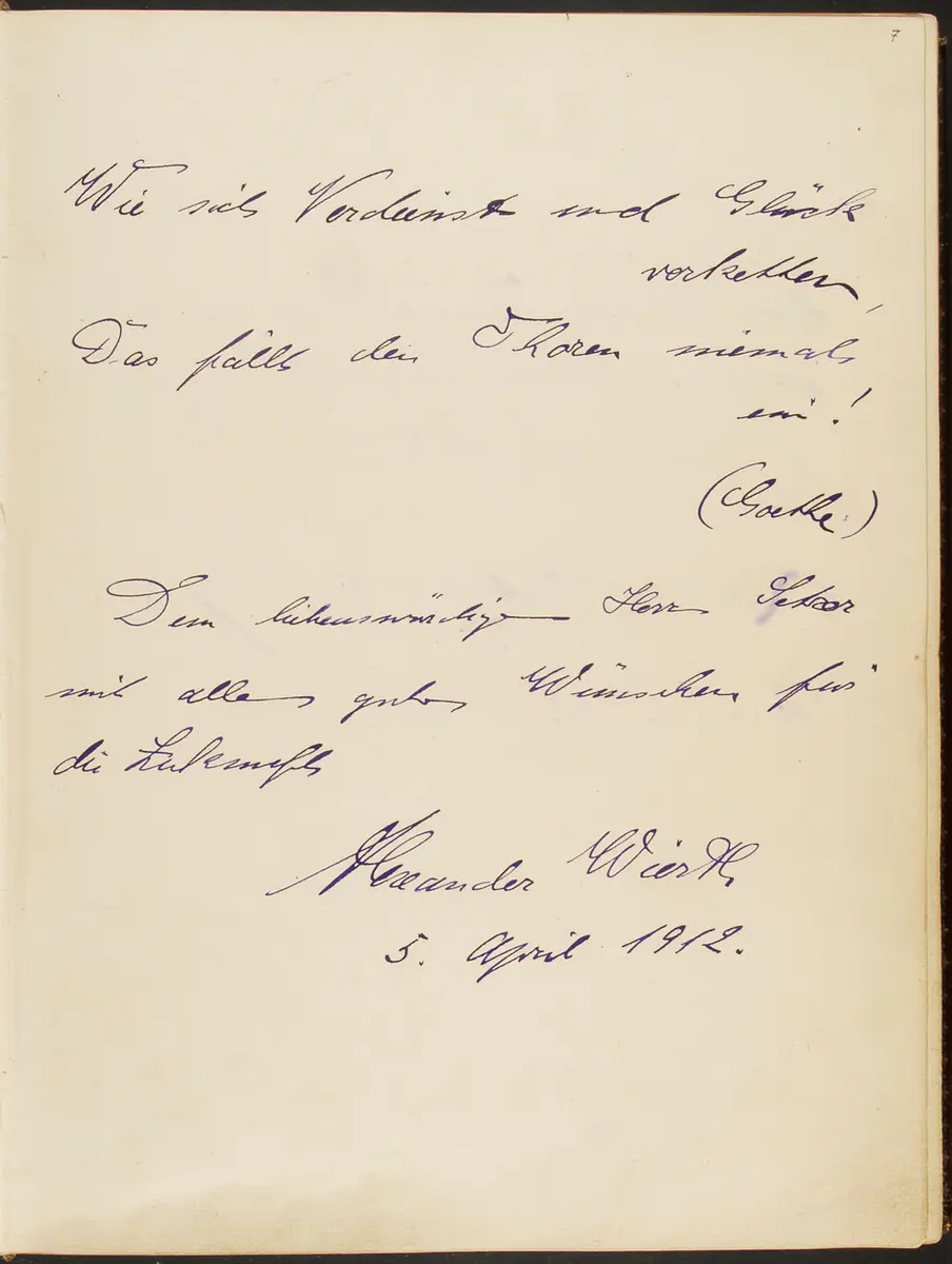 Gästebuch. Atelier Franz-Xaver Setzer, Wien