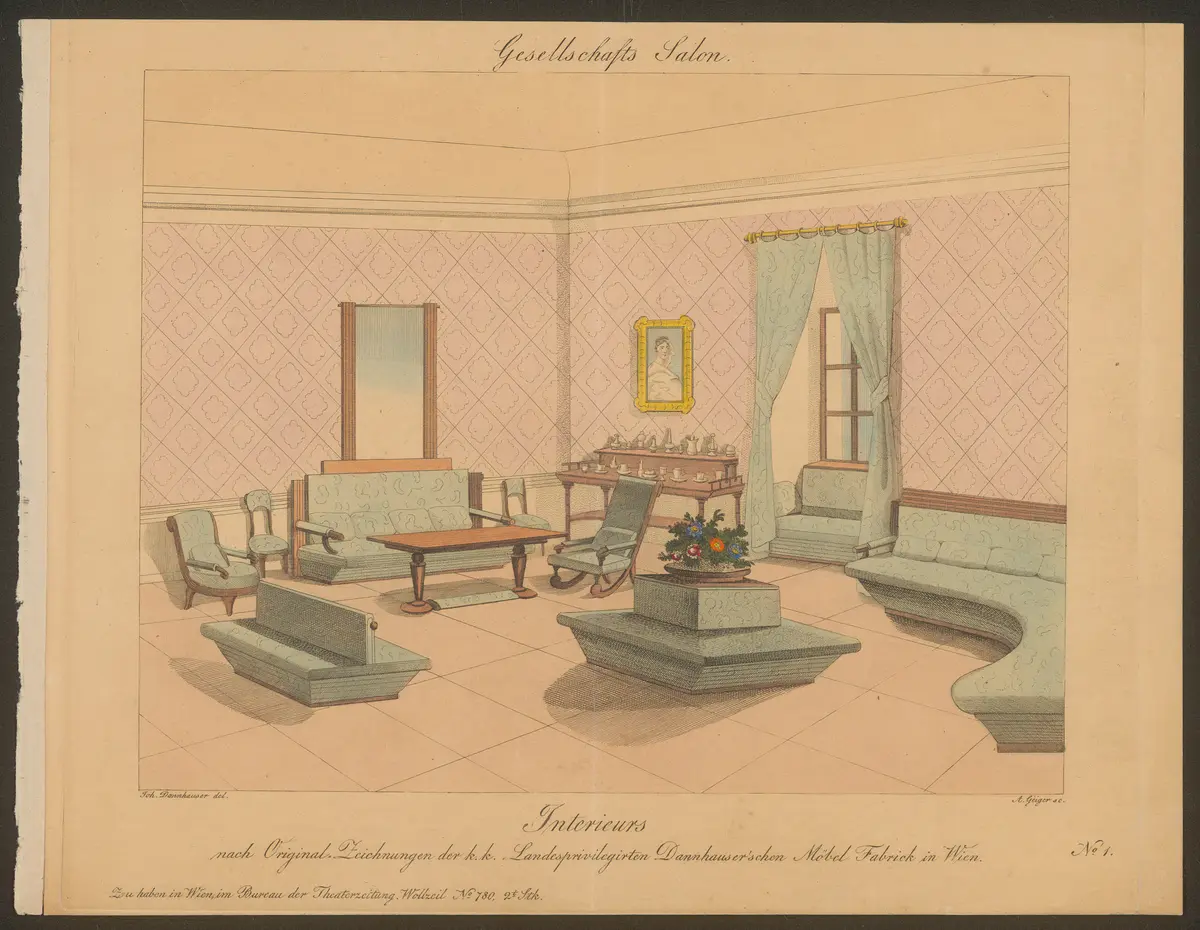 Gesellschaftssalon, Titel der Serie: Besondere Bildbeilage, Name der Zeitschrift: Wiener Theaterzeitung