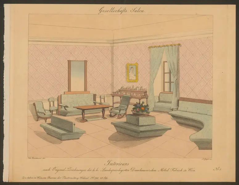Gesellschaftssalon, Titel der Serie: Besondere Bildbeilage, Name der Zeitschrift: Wiener Theaterzeitung