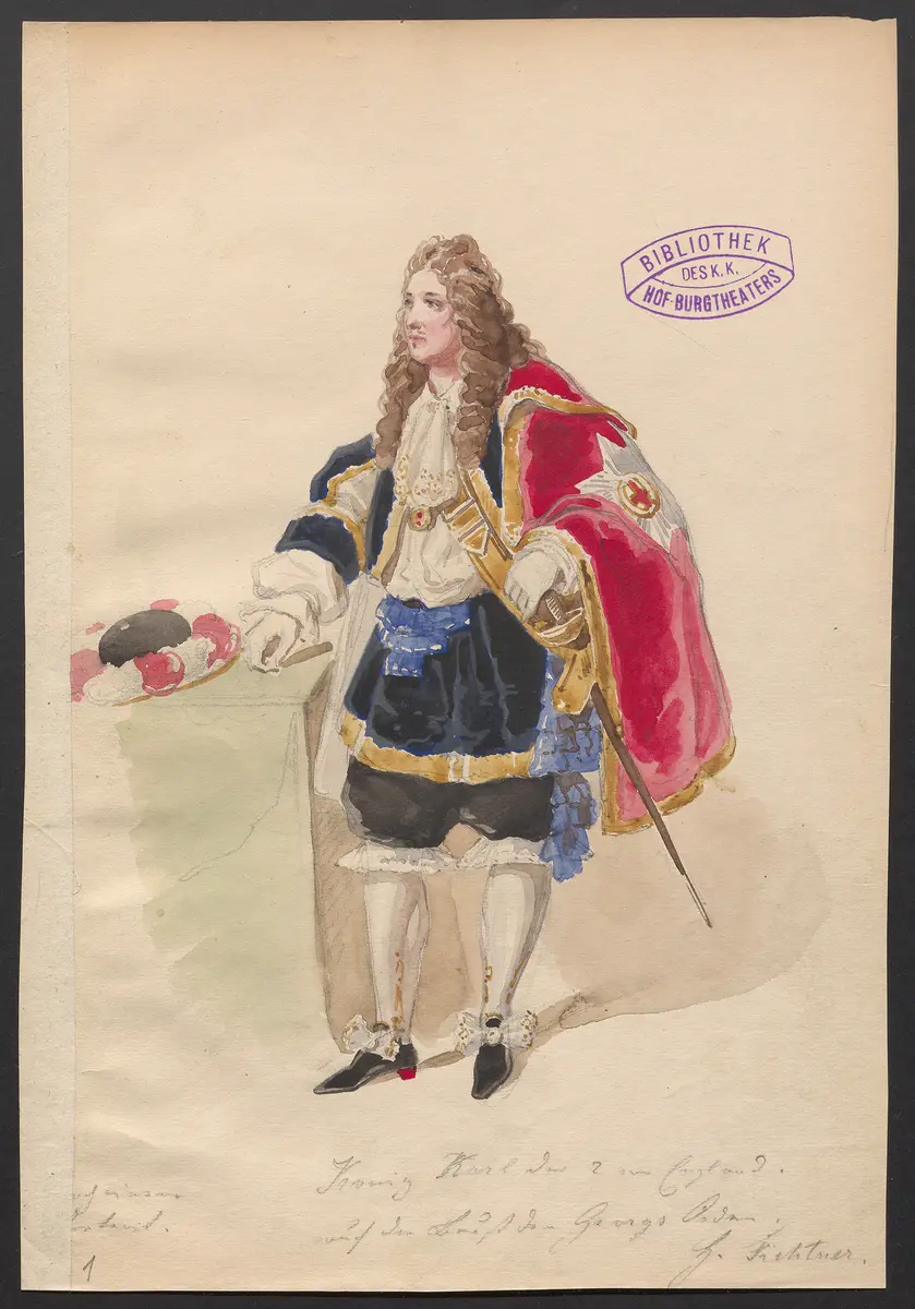 Wilhelm von Oranien in Whitehall, Titel der Serie: Figurinen des k.k. Hof-Burgtheaters